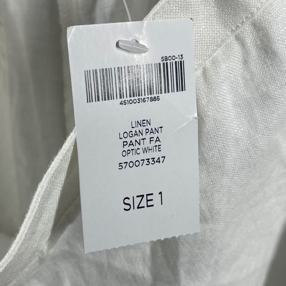 NEW Chicos Pants Womens Small white linen wide leg pull on casual classic - Picture 5 of 11